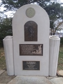 This is the Memorial as it looks from the bench directly in front..